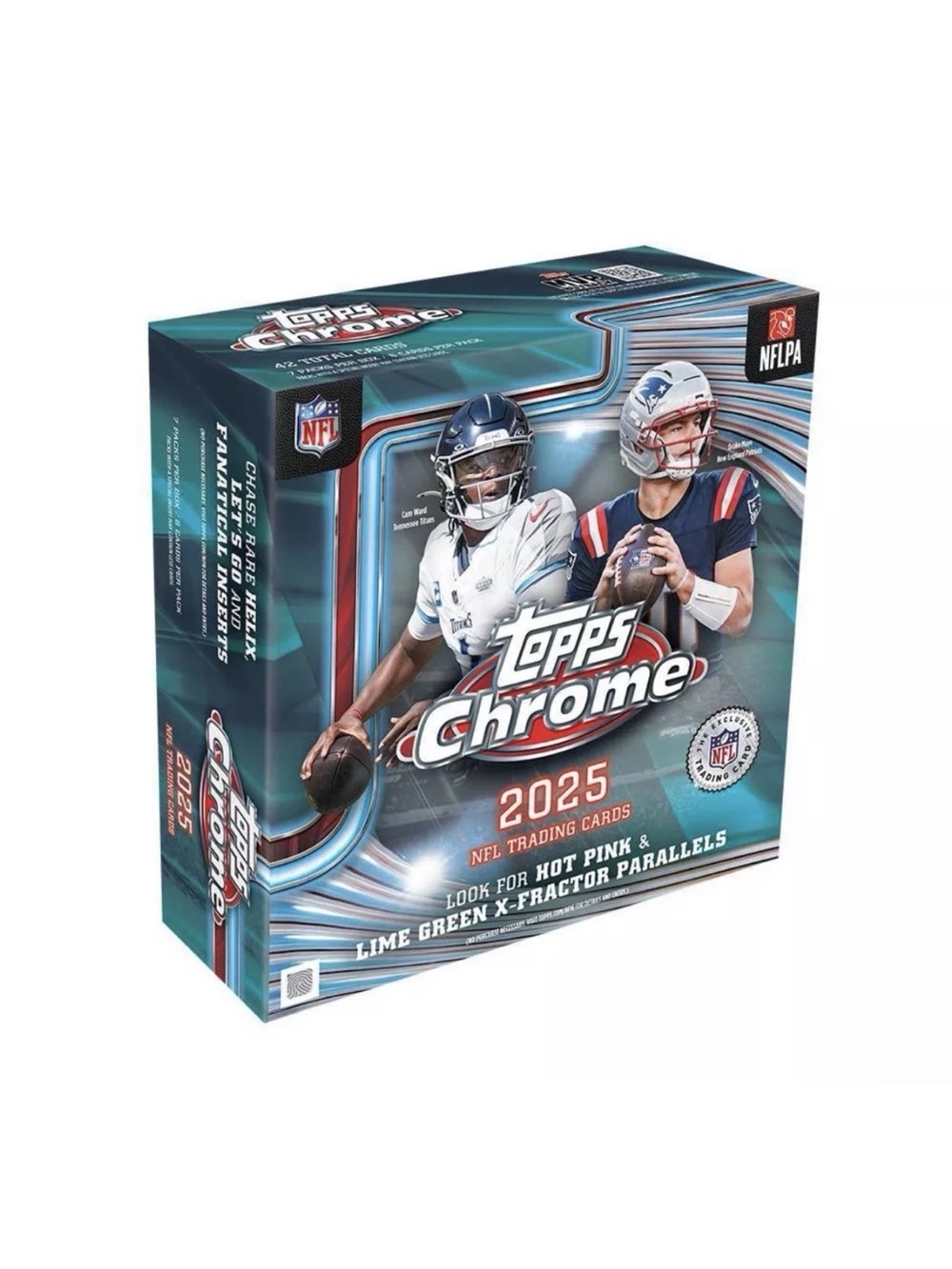 2025 NFL Topps Chrome Football Mega Box factory sealed in hand